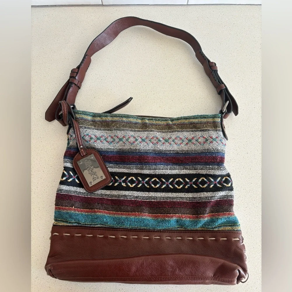 Treska Boho Large Tote Satchel  Shoulder Bag Purse Earthtone Embroidered…
